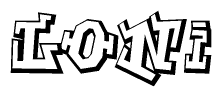 The clipart image features a stylized text in a graffiti font that reads Loni.