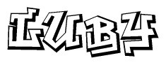 The clipart image features a stylized text in a graffiti font that reads Luby.