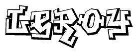 The clipart image features a stylized text in a graffiti font that reads Leroy.