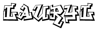 The clipart image depicts the word Lauryl in a style reminiscent of graffiti. The letters are drawn in a bold, block-like script with sharp angles and a three-dimensional appearance.