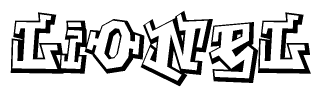 The clipart image features a stylized text in a graffiti font that reads Lionel.