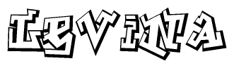 The clipart image features a stylized text in a graffiti font that reads Levina.