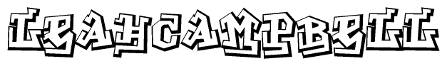 The clipart image features a stylized text in a graffiti font that reads Leahcampbell.