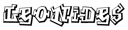 The clipart image features a stylized text in a graffiti font that reads Leonides.