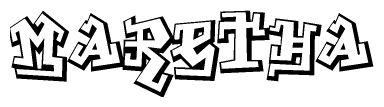 The clipart image features a stylized text in a graffiti font that reads Maretha.