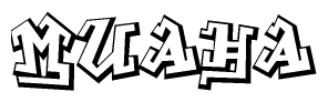 The clipart image features a stylized text in a graffiti font that reads Muaha.