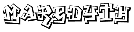 The clipart image features a stylized text in a graffiti font that reads Maredyth.