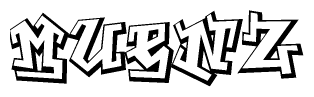 The clipart image features a stylized text in a graffiti font that reads Muenz.