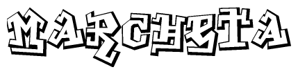 The clipart image features a stylized text in a graffiti font that reads Marcheta.