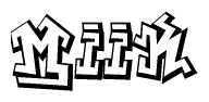 The clipart image features a stylized text in a graffiti font that reads Miik.