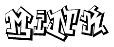 The clipart image features a stylized text in a graffiti font that reads Mink.