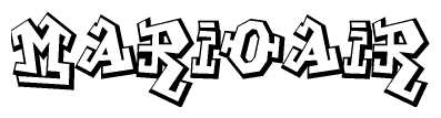 The clipart image features a stylized text in a graffiti font that reads Marioair.