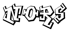 The clipart image features a stylized text in a graffiti font that reads Nors.