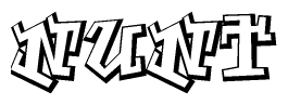 The clipart image features a stylized text in a graffiti font that reads Nunt.