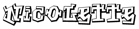 The clipart image features a stylized text in a graffiti font that reads Nicolette.
