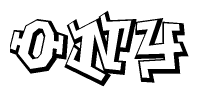 The clipart image features a stylized text in a graffiti font that reads Ony.