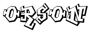 The clipart image depicts the word Orson in a style reminiscent of graffiti. The letters are drawn in a bold, block-like script with sharp angles and a three-dimensional appearance.