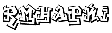 The clipart image features a stylized text in a graffiti font that reads Rmhapki.