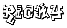 The clipart image features a stylized text in a graffiti font that reads Ricky.