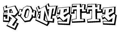 The clipart image features a stylized text in a graffiti font that reads Ronette.