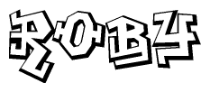 The clipart image features a stylized text in a graffiti font that reads Roby.