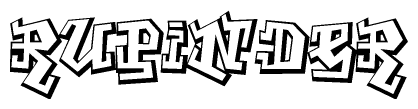 The clipart image features a stylized text in a graffiti font that reads Rupinder.