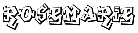 The clipart image features a stylized text in a graffiti font that reads Rosemarie.