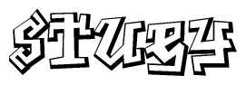 The clipart image features a stylized text in a graffiti font that reads Stuey.