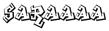 The clipart image features a stylized text in a graffiti font that reads Saraaaa.