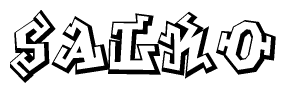 The clipart image features a stylized text in a graffiti font that reads Salko.