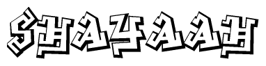The clipart image features a stylized text in a graffiti font that reads Shayaah.