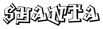 The clipart image features a stylized text in a graffiti font that reads Shanta.