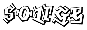 The clipart image features a stylized text in a graffiti font that reads Songe.