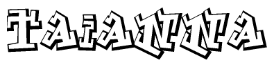The image is a stylized representation of the letters Taianna designed to mimic the look of graffiti text. The letters are bold and have a three-dimensional appearance, with emphasis on angles and shadowing effects.