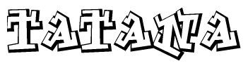 The clipart image features a stylized text in a graffiti font that reads Tatana.