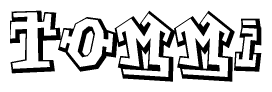 The clipart image features a stylized text in a graffiti font that reads Tommi.