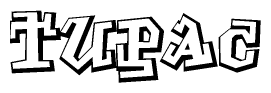 The clipart image features a stylized text in a graffiti font that reads Tupac.