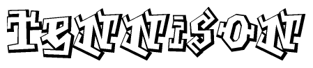 The clipart image features a stylized text in a graffiti font that reads Tennison.