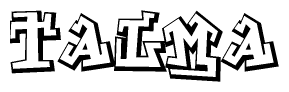 The clipart image features a stylized text in a graffiti font that reads Talma.