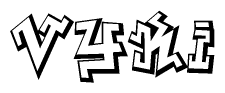 The clipart image features a stylized text in a graffiti font that reads Vyki.