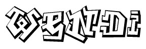 The clipart image features a stylized text in a graffiti font that reads Wendi.