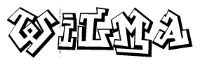 The clipart image features a stylized text in a graffiti font that reads Wilma.