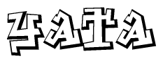The clipart image features a stylized text in a graffiti font that reads Yata.