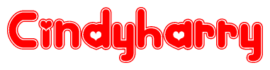 The image displays the word Cindyharry written in a stylized red font with hearts inside the letters.