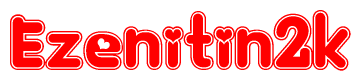 The image displays the word Ezenitin2k written in a stylized red font with hearts inside the letters.