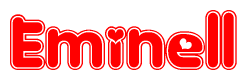 The image displays the word Eminell written in a stylized red font with hearts inside the letters.
