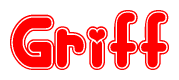 The image displays the word Griff written in a stylized red font with hearts inside the letters.