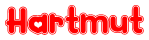 The image displays the word Hartmut written in a stylized red font with hearts inside the letters.