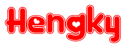 Red and White Hengky Word with Heart Design