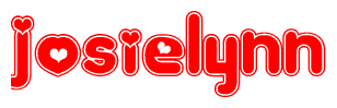 The image displays the word Josielynn written in a stylized red font with hearts inside the letters.